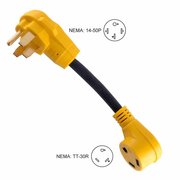 Superior Electric RV Adapters 50 Amp Male NEMA 14-50P to 30 Amp Female NEMA TT-30R, 12 Inch 10AWG/3 Cord RVA1504